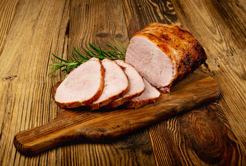 Baked Pork Tenderloin Cut, Sliced Ham, Meat Fillet