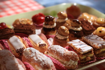 chocolate cakes on a plate