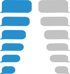 Obraz premium Chat box message bubbles. Balloon messenger screen template. Vector flat dialog. Social media application. Chatting interface