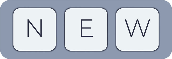 Computer keyboard key with key new. Keyboard keys icon button