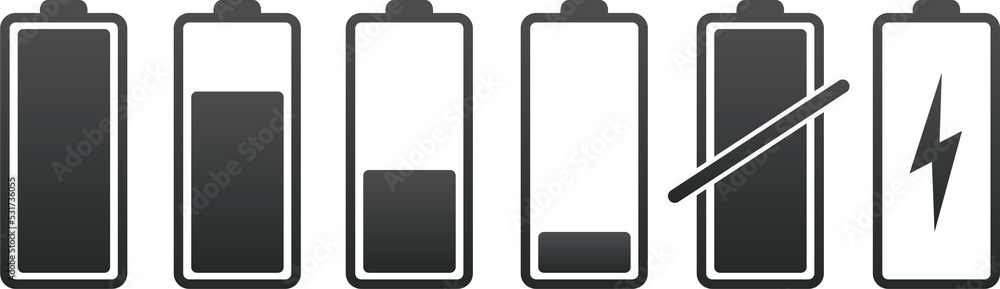 Poster battery charge level indicators with gradient