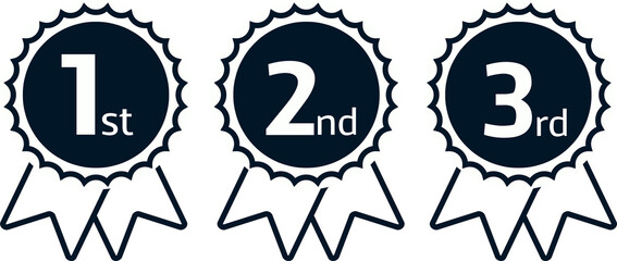 Champion badge for success in competition. Simple style