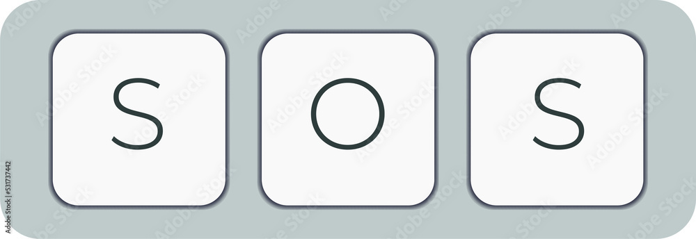 Aufkleber Computer keyboard key with key sos. Keyboard keys icon button
