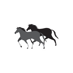 a herd of horses vector design illustration
