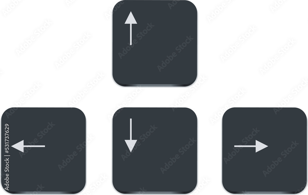 Poster Computer gamer keyboard, WASD keys, vector illustration. WASD keys, game control keyboard buttons. Gaming and cybersport symbol.