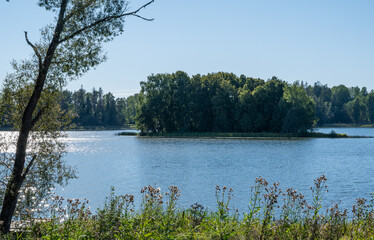 landscape with lake and reflection