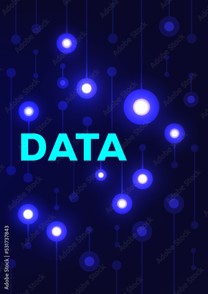 Wall mural abstract cloud data communication, digital networkinf technology, internet signal background