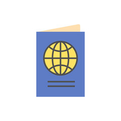 Passport Icon. Passport Related Vector Flat Icon. Editable Image