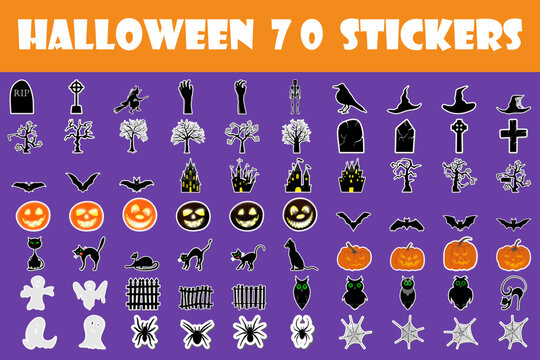 Halloween Sticker Elements Set