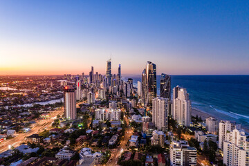 Sunset view of Surfers Paradise on the Gold Coast
