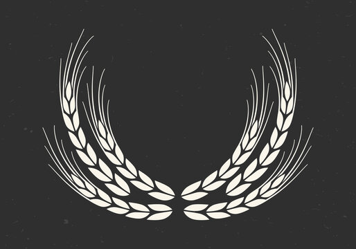 Laurel wreath icon. Award, winner or victory design element. Wheat frame or border. Vector illustration.