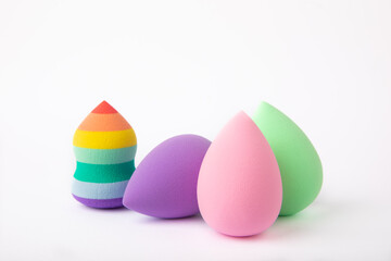 Beauty blender on a white isolated background.Sponge for makeup cosmetics.