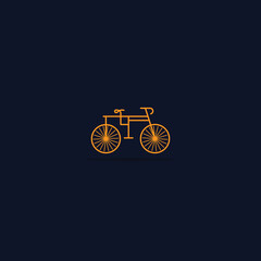 Obraz premium Cycling icon vector. simple flat symbol. perfect golden pictogram illustration on dark background.