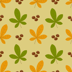 Seamless pattern with autumn elements.