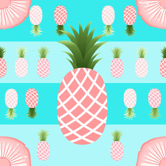 Seamless tartan plaid pattern in Summer and Pineapple