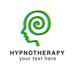 Hypnotherapy logo mental health isolated on white background, creative mind for psyhology, medical. Vector 10 eps