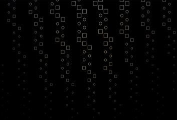 Dark Black vector background with rectangles.