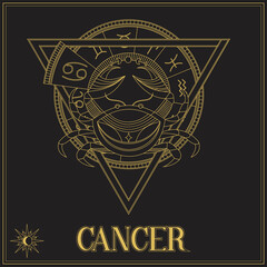 Aesthetic Cancer Zodiac Sign Symbol Logo