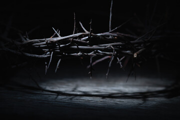 Crown of thorns as a symbol of death and resurrection of Jesus Christ