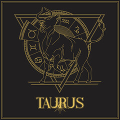 Aesthetic Taurus Zodiac Sign Symbol Logo