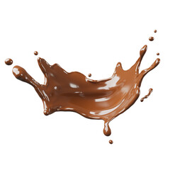 chocolate splashing isolated,3d rendering,with clipping path.