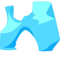 Iceberg in simple shapes and colors as png or jpeg