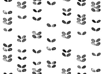 Hand crafted Black and white ethnic, geometric seamless pattern. Vector scandinavian background with brush ink dots. Simple floral pattern. Perfect for fabric, wrapping paper, textile, home decor