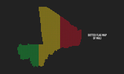 Dotted Flag Map of Mali Vector illustration