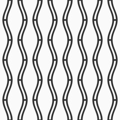 Seamless fashion striped vector pattern. Wavy lines, stripes. Black and white colors. Wavy stripes pattern. Monochrome vector background.