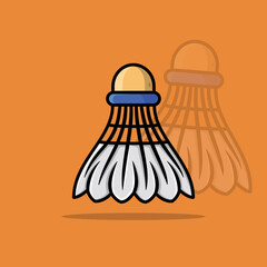 Cartoonish detailed shuttlecock isolated vector illustration.