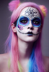  breathtaking androgynous beauty Halloween face paint