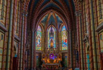 Interior of the basilica of the national vow in Quito, Ecuador