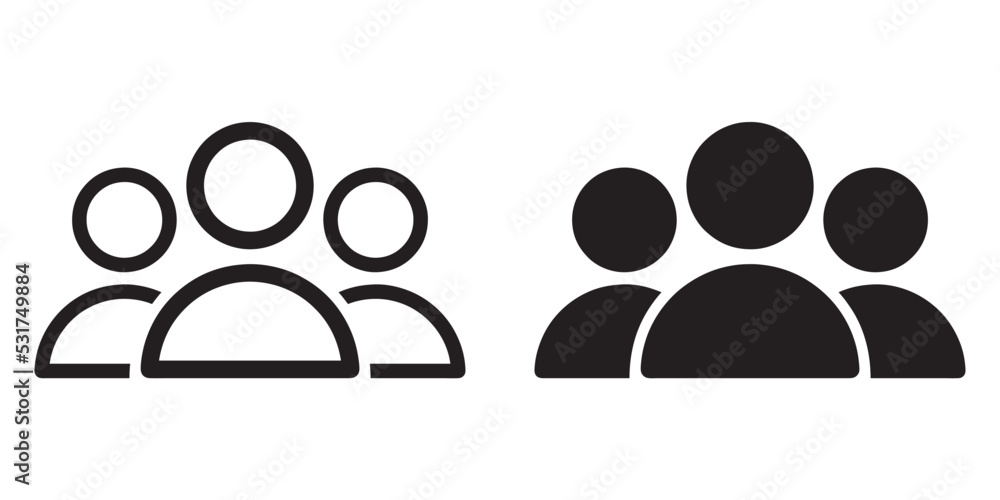 Poster ofvs137 outlinefilledvectorsign ofvs - group vector icon . isolated transparent . simple friends or 