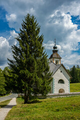 Naklejka premium Bohinjsko jezero - Kirche - Slowenien 