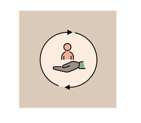 Employee protection icon. Inclusive workplace. The concept of inclusion, diversity and equality