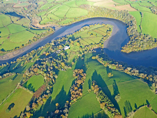 	
Aerial view of the River Dart in Devon	