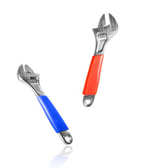 Two new sliding wrenches isolated on a white background
