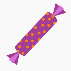 simple purple candy with orange dots