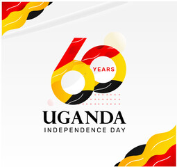 Logo banner design 60th the National Day Uganda ,happy independence day uganda