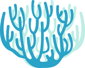 Naklejka na ściany i meble Seaweeds corals Sea Plant. Vector illustration