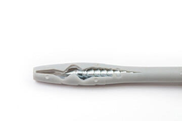 Macro shot of a dowel with a screw