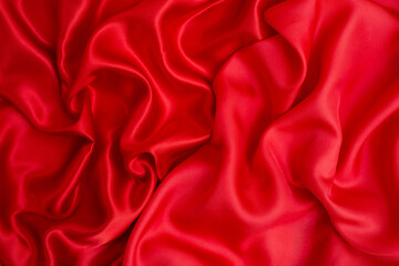 Obraz premium Satin vs silk textures, red fabric