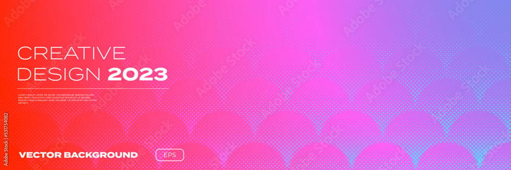 Poster Red purple gradient background, geometric halftone pattern, vector abstract trendy line graphic design. Simple minimal elements in halftone color gradient, modern pattern backgrounds