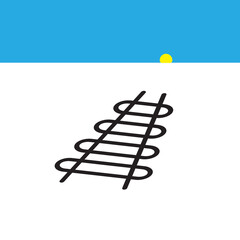 Railway Icon, Rails Symbol, Train Tracks Sign, Railroad Pictogram, Railway Track Silhouette