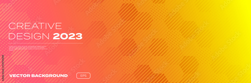 Poster color gradient background, geometric halftone pattern, vector abstract trendy graphic design. honeyc