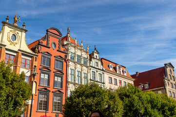 Old houses on Dlugi Targ Square in Gdansk