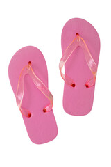 Pink flipflops childrens size  isolated on transparency photo png file 