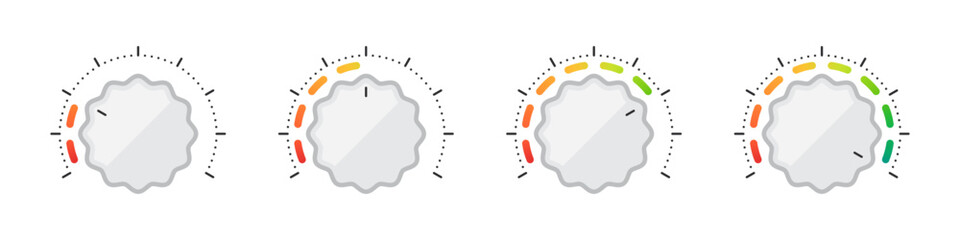 Knob regulator. Satisfaction indicator. Performance measurement client satisfaction. Vector illustration