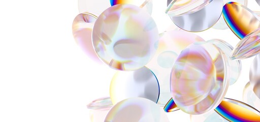 Transparent collagen bubble or serum isolated on