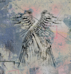 Modern dark art. Angel Wings